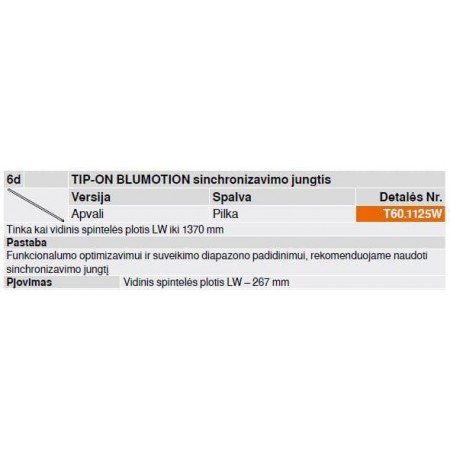 MOVENTO bėgeliai TIP-ON + Blumotion su fiksatoriais