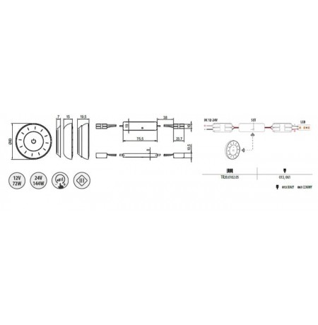 LED bevielis dimeris su imtuvu W19